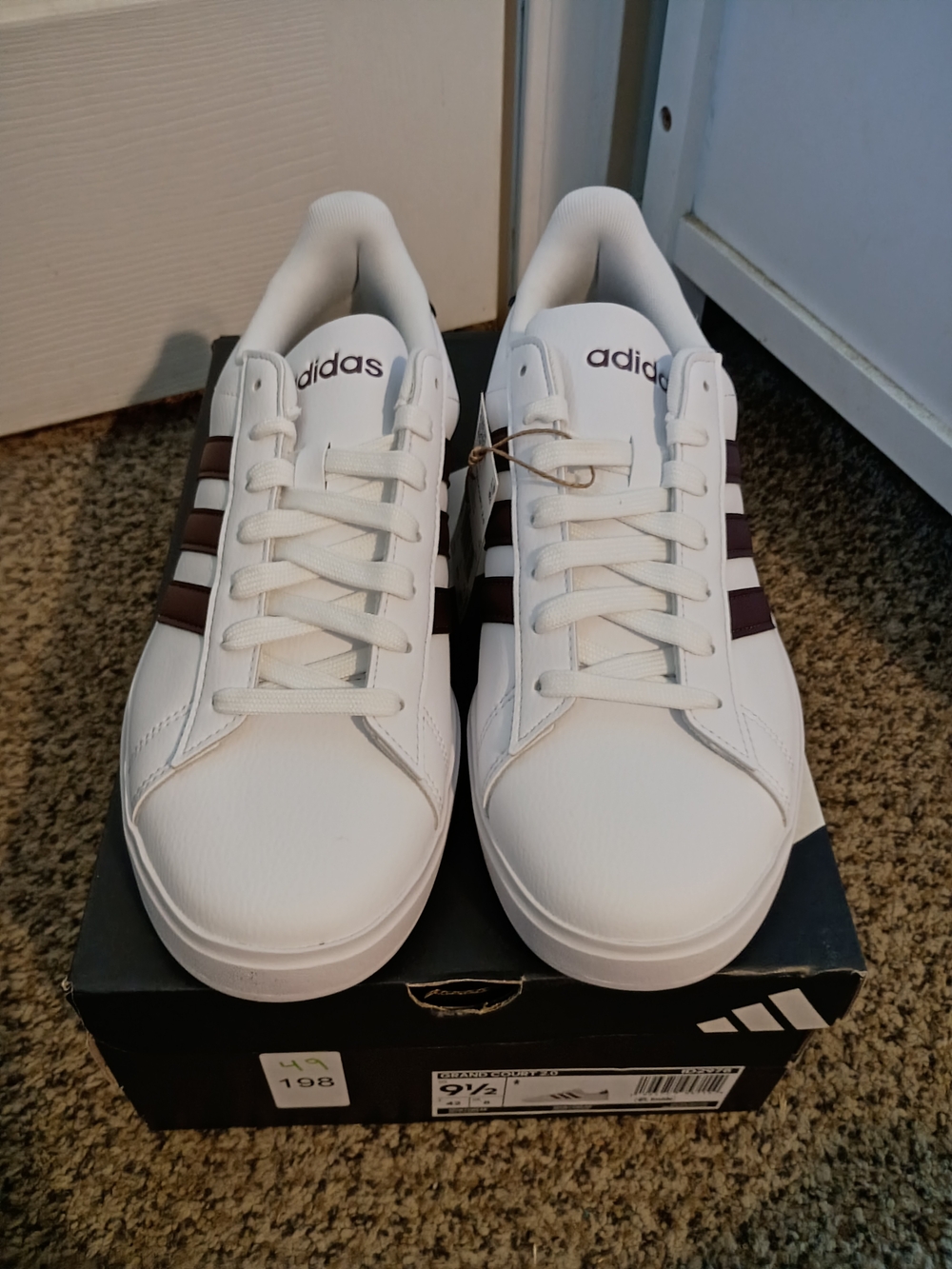 adidas White Sneakers with Brown Stripes - Picture 2 of 4